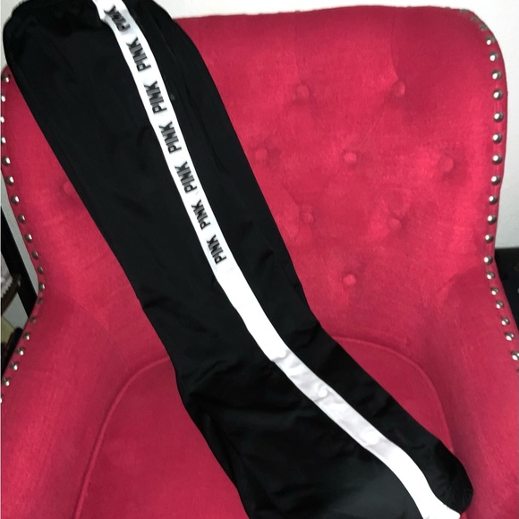 NWOT*** Victoria's Secret PINK Open Leg Snap Button Black Track Pant SIZE SMALL - Picture 3 of 7